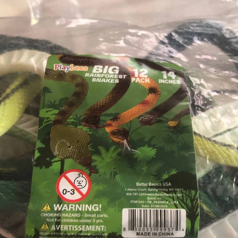 Green Assorted Toy Snakes - Pack